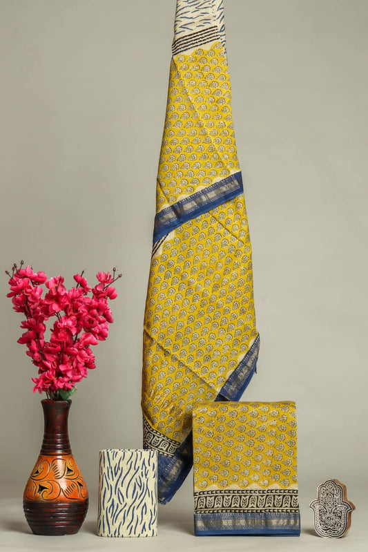 Vintage Bagru Heritage Maheshwari Suit