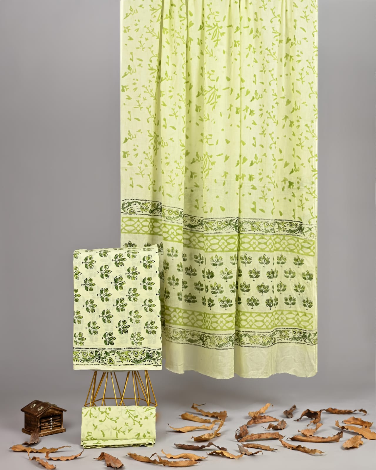 Sunshine Yellow Garden Floral Printed Cotton Suit