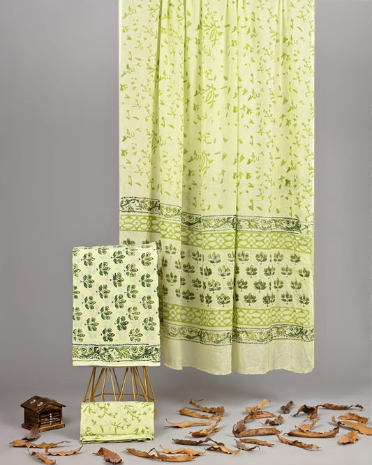 Sunshine Yellow Garden Floral Printed Cotton Suit