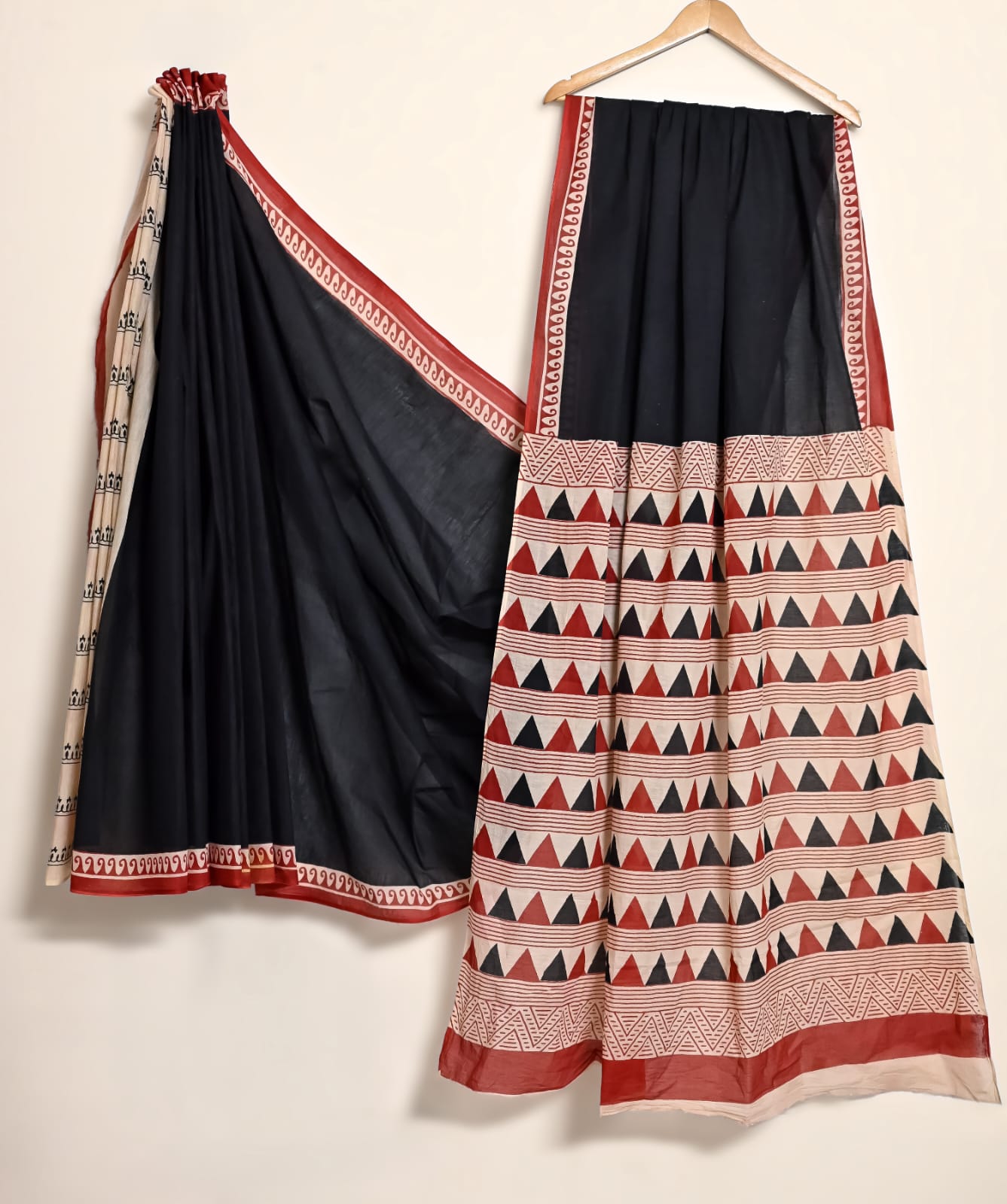 Pure Cotton Handblock Print Saree Floral Essence