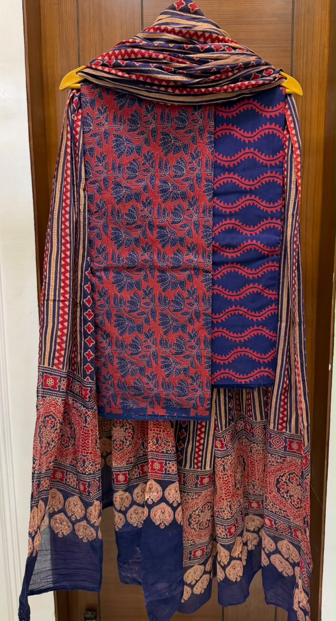 Premium Ajrakh Printed Pure Cotton Suit