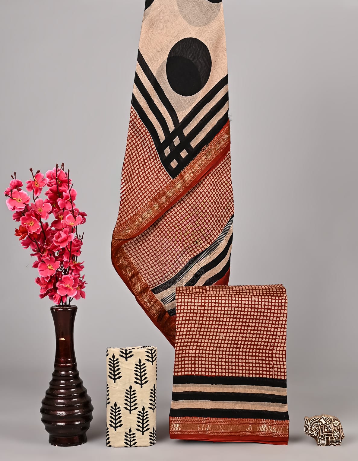 Heritage Bagru Handblock Pure Maheshwari Suit