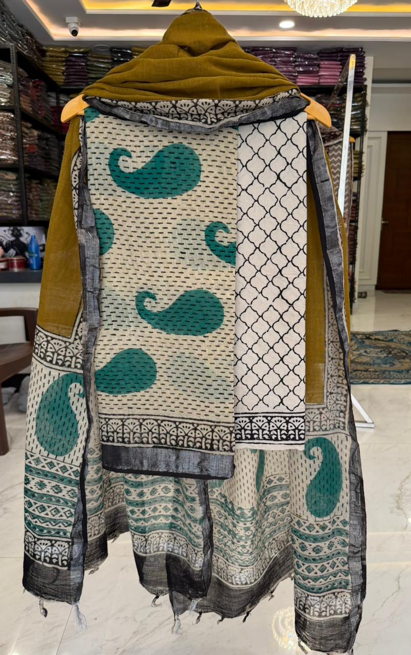 Artisan Bagru Linen Cotton Attire