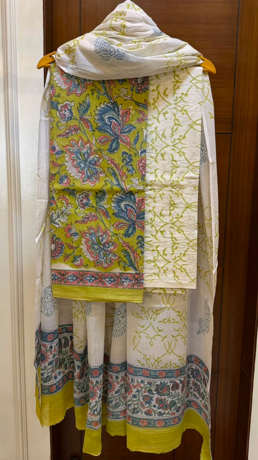 Authentic Sanganeri Handblock Printed Cotton Suit