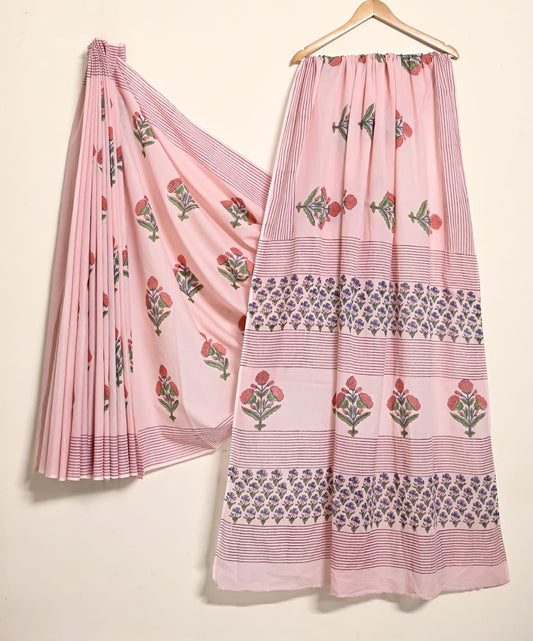 Pure Cotton Handblock Print Saree Timeless Craft