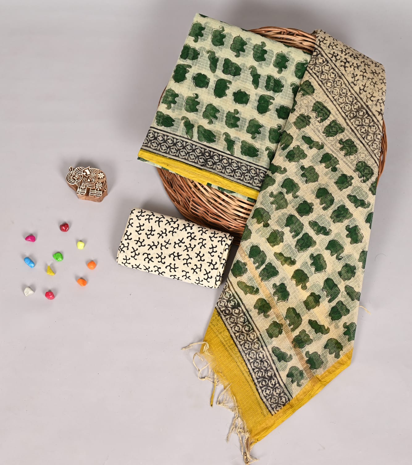Heritage Bagru Block Print Kota Doria Suit