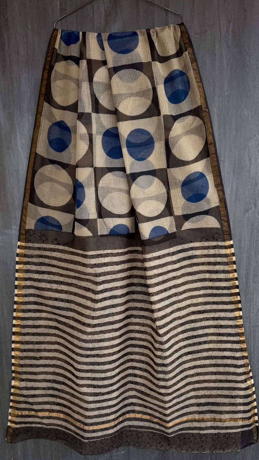 Pure Kota Doria Saree Traditional Bagru Block Art