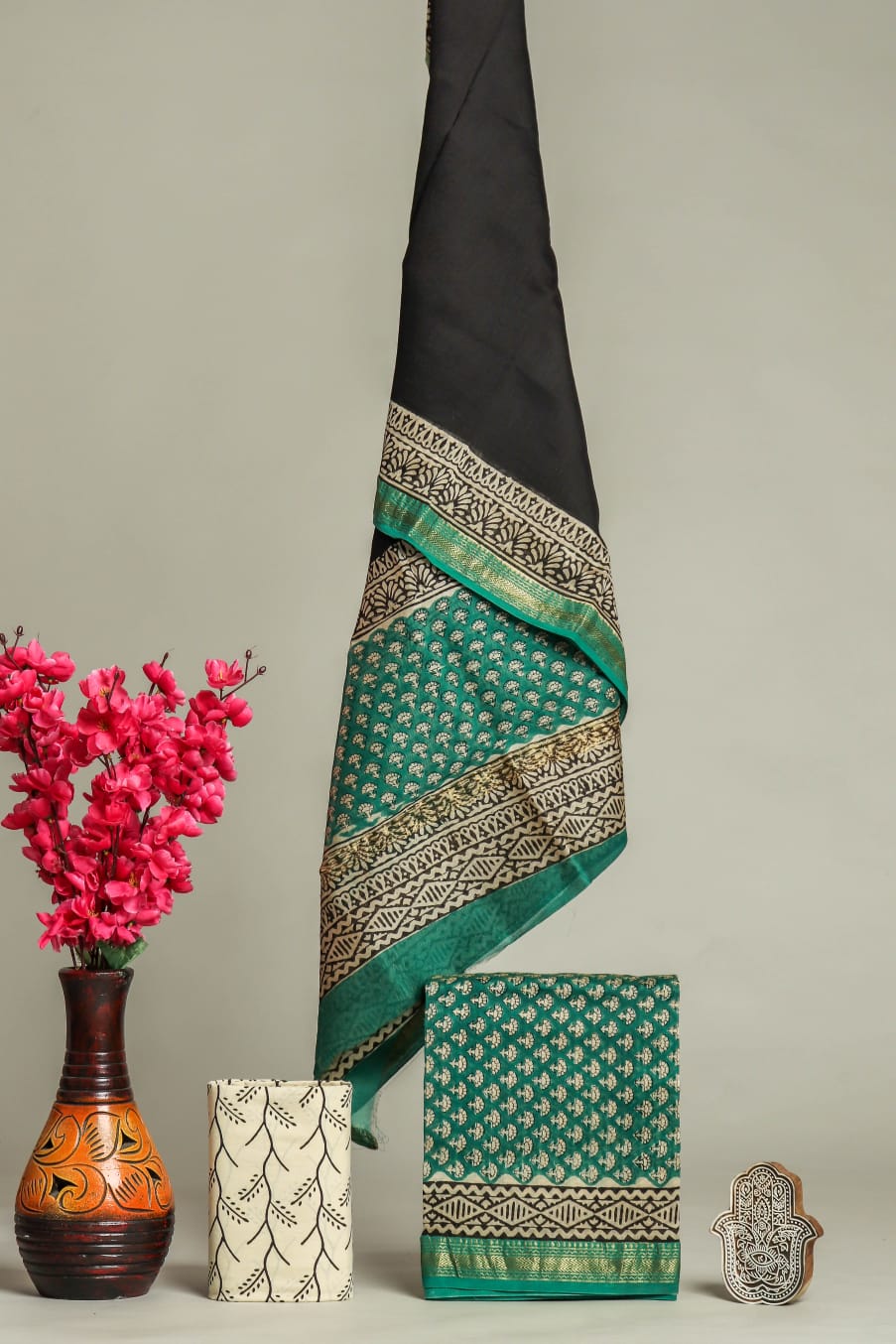 Regal Bagru Craft Silk Ensemble