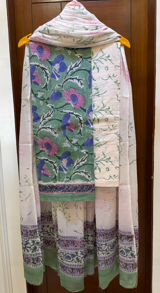 Timeless Sanganeri Handblock Cotton Suit