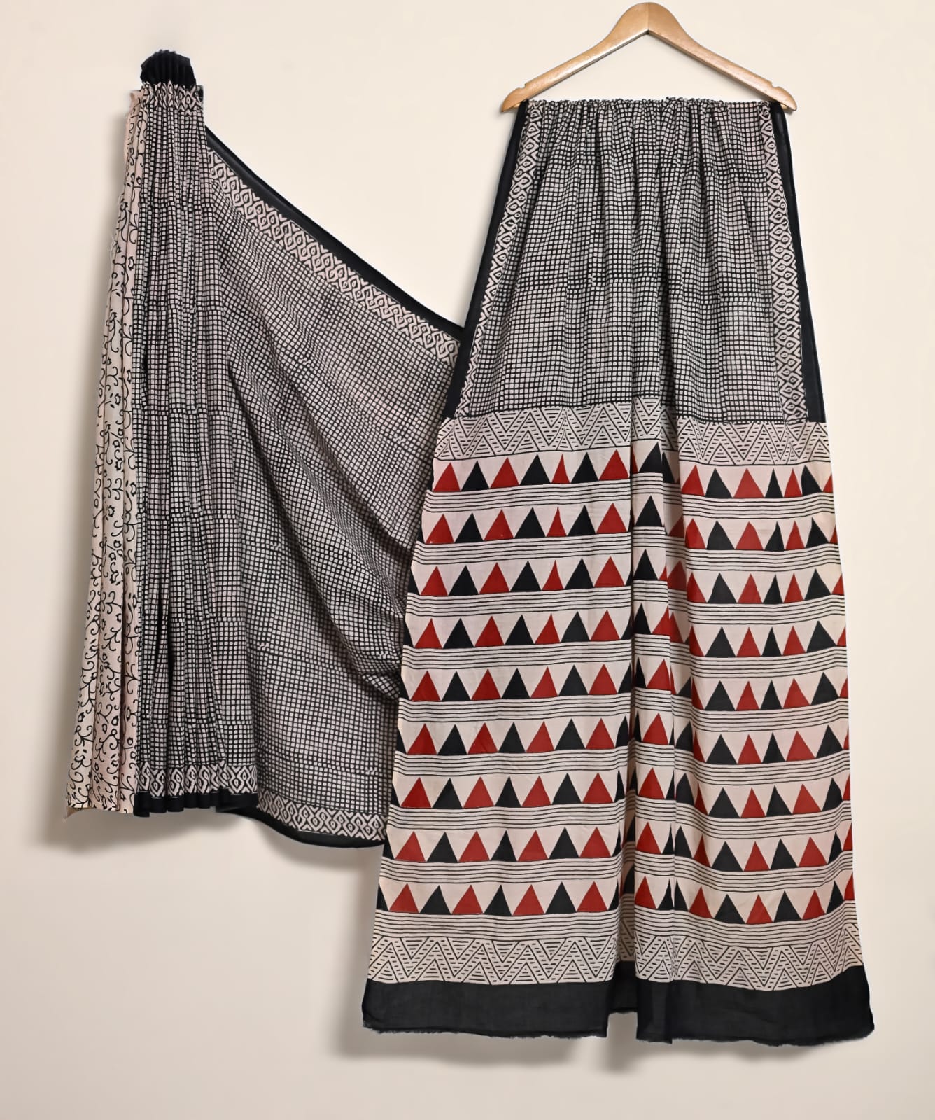 Pure Cotton Handblock Print Saree Artisan Floral Trail