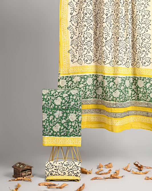 Traditional Bagru Art Cotton Suit Set