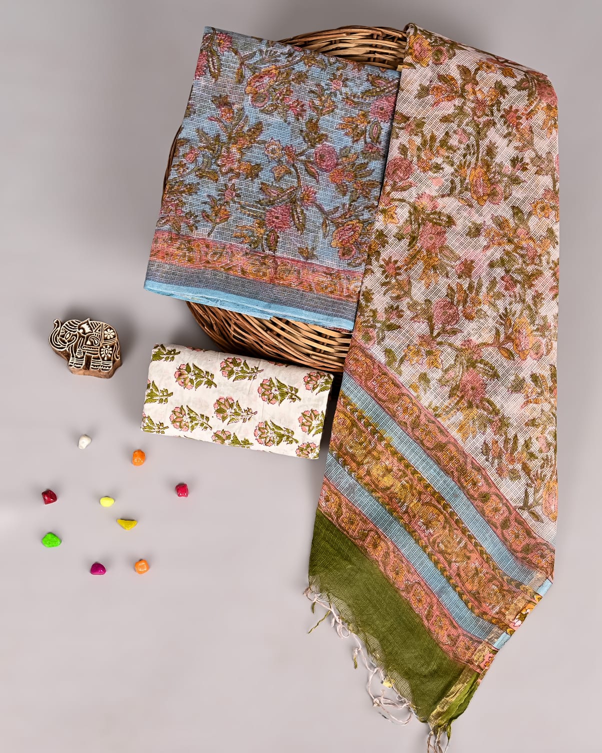 Elegant Floral Kota Suit