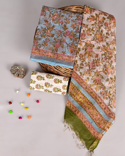 Elegant Floral Kota Suit