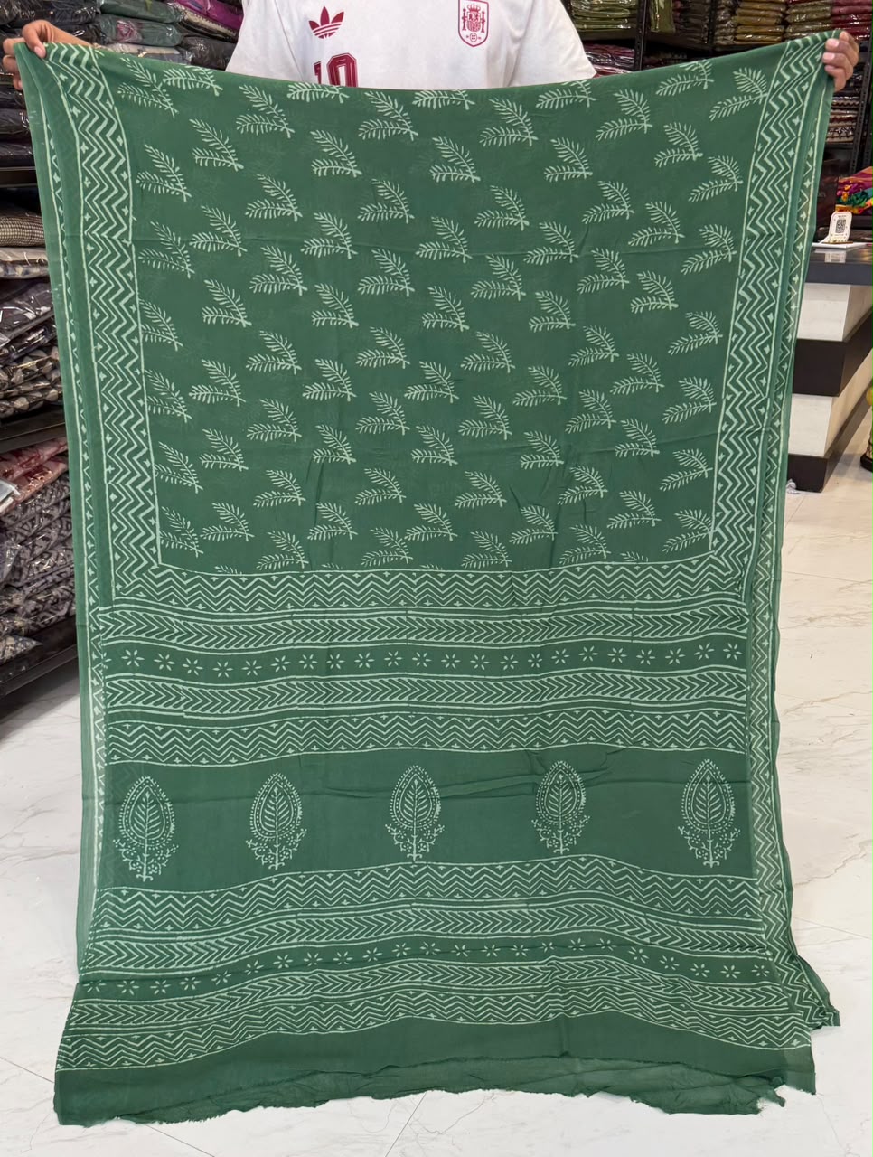 Pure Georgette Saree Artisan Discharge Floral Trail