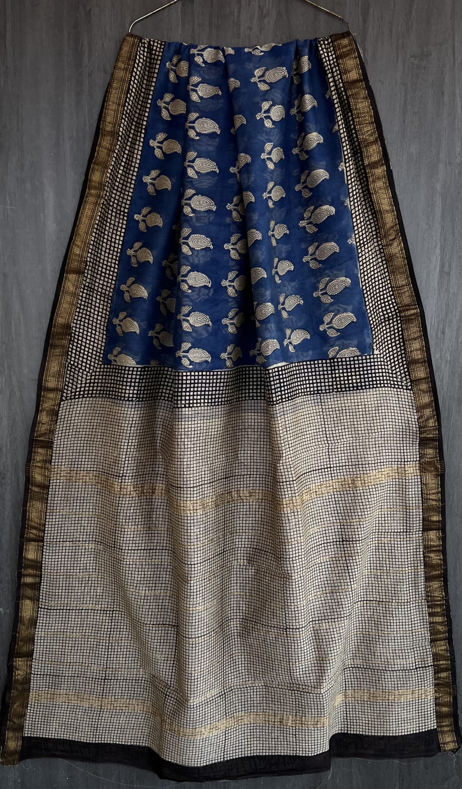 Royal Bagru Heritage Maheshwari Silk Drape Saree
