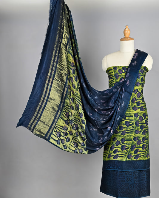 Grand Pomegranate Dye Ajrakh Modal Silk Suit