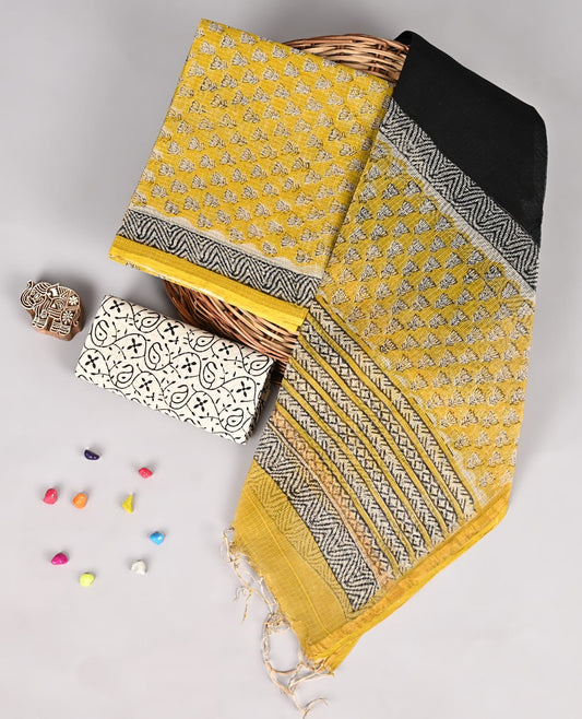 Artisan Bagru Print Pure Kota Doria Ensemble