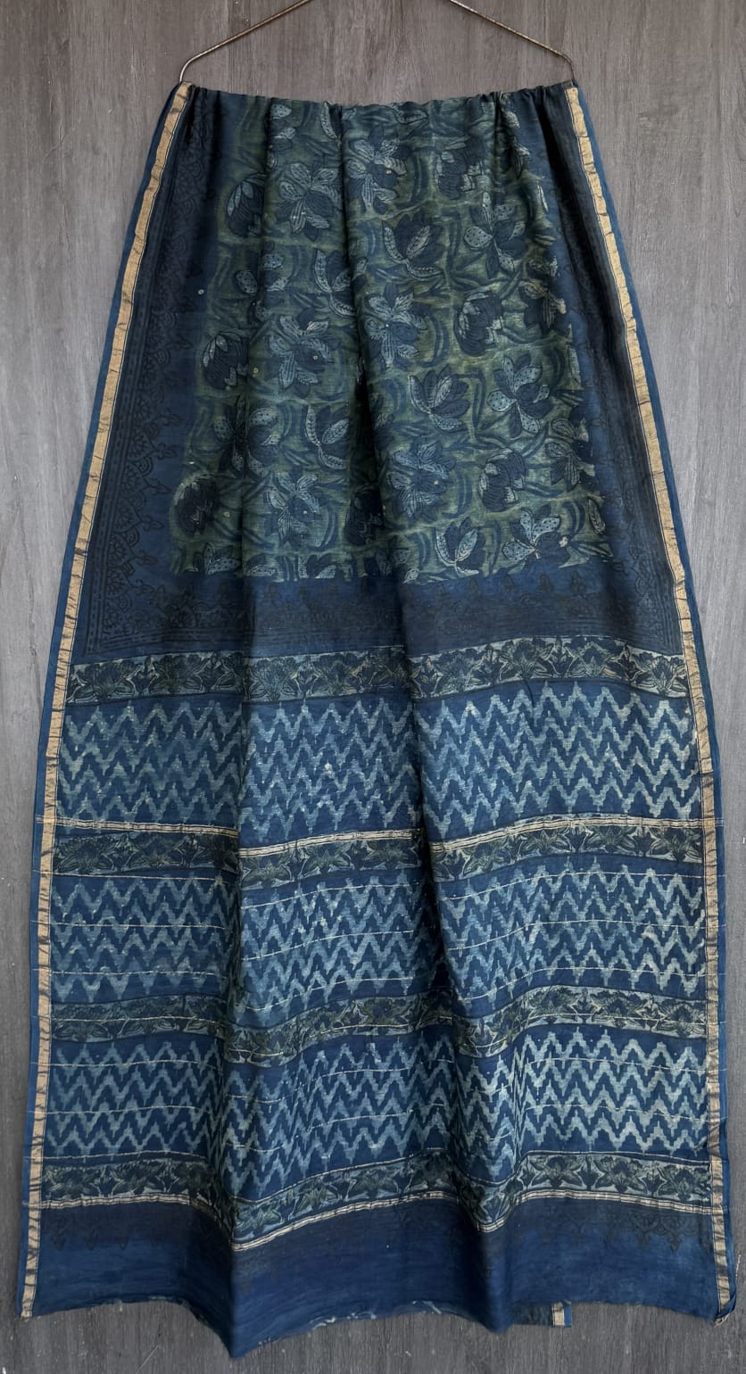 Refined Vanaspati Print Chanderi Silk Heritage Saree