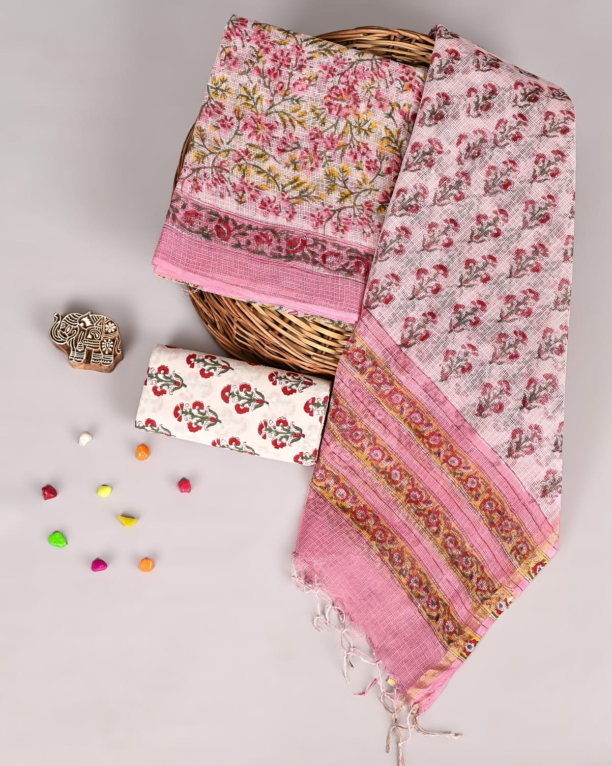 Pink Blossom Sanganeri Kota Doriya Suit