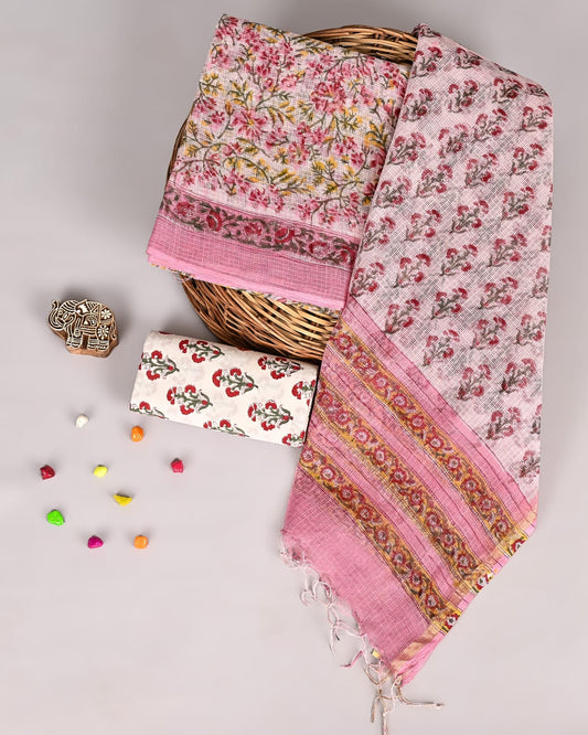 Pink Blossom Sanganeri Kota Doriya Suit
