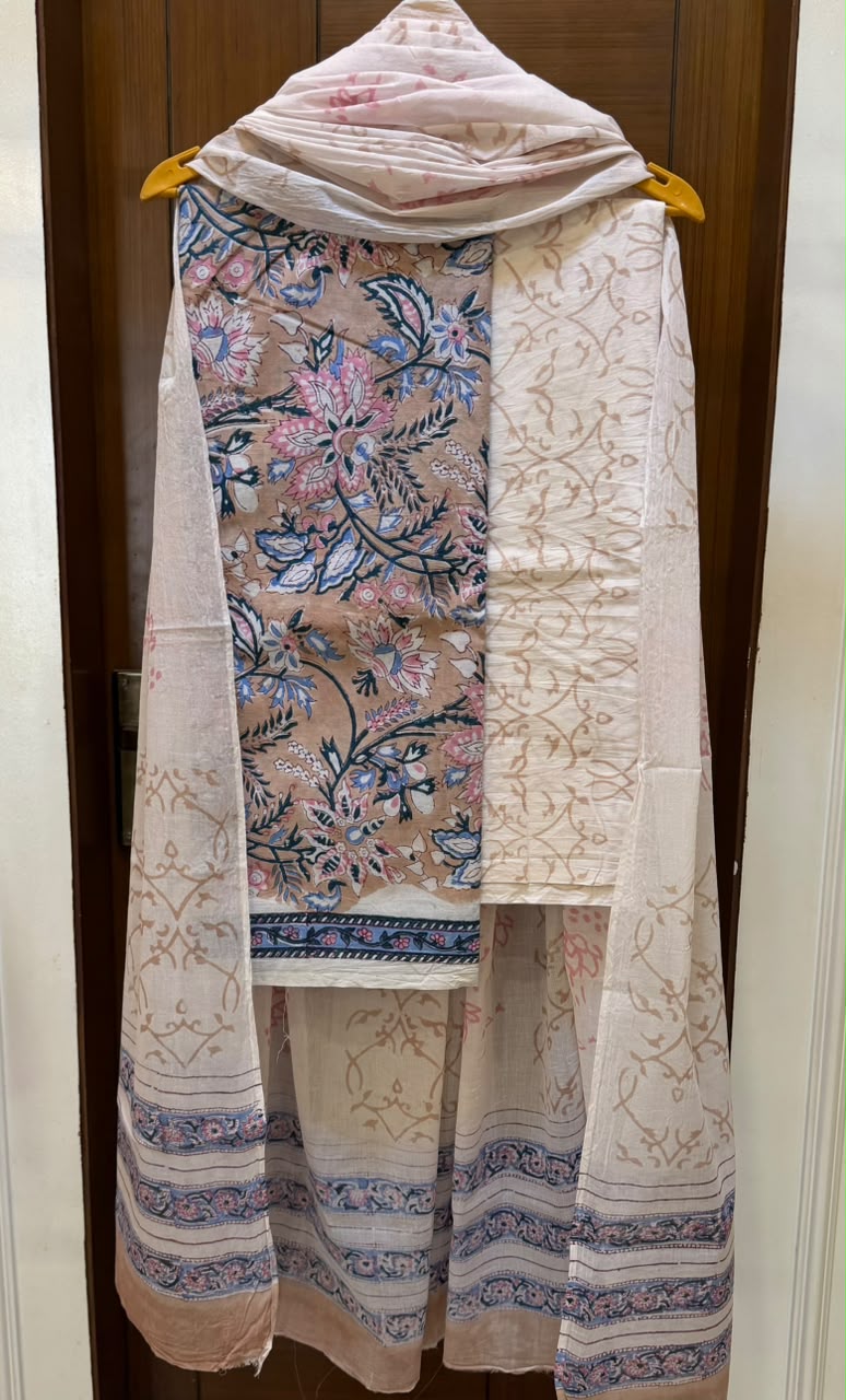 Signature Sanganeri Handblock Pure Cotton Suit