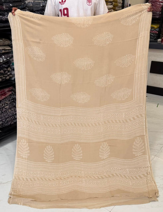 Pure Georgette Saree Traditional Discharge Buti Design
