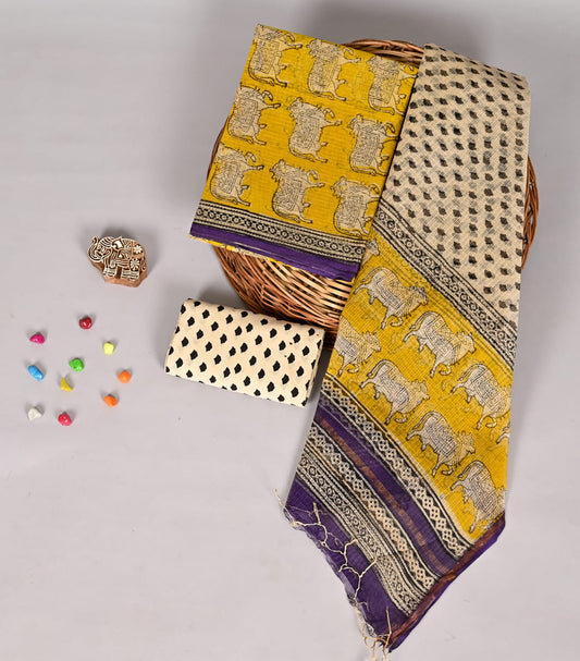 Classic Bagru Block Printed Kota Doria Suit