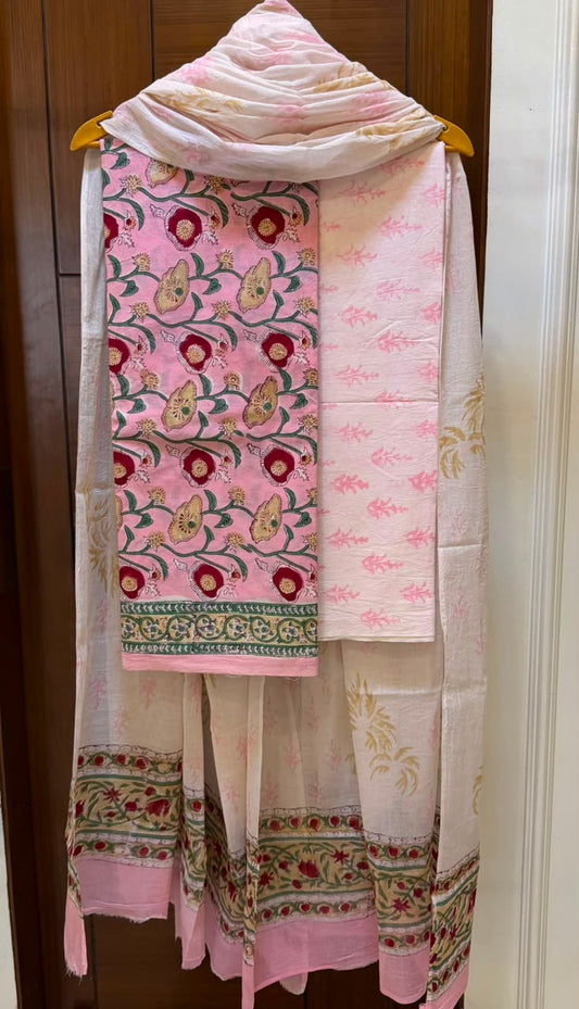 Heritage Sanganeri Handblock Printed Pure Cotton Suit