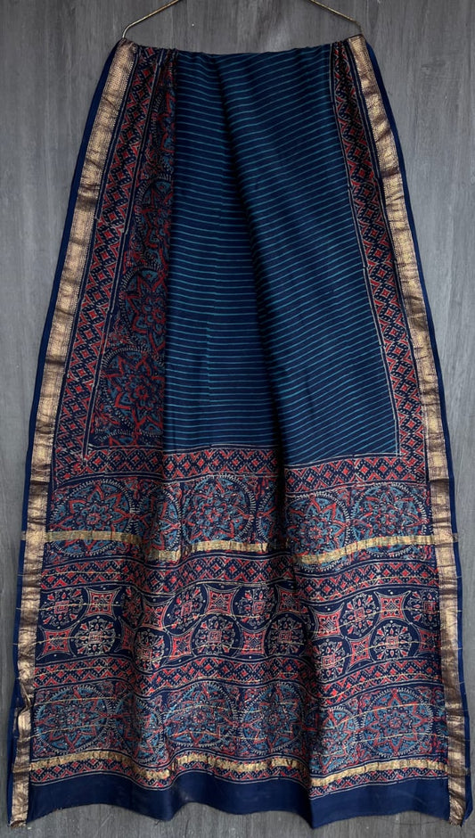 Artisan Badmeri Printed Pure Maheshwari Silk Drape