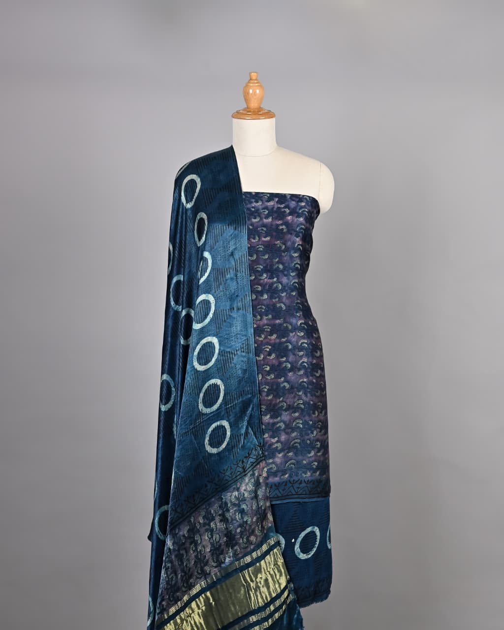 Artisan Vanaspati Ajrakh Silk Attire