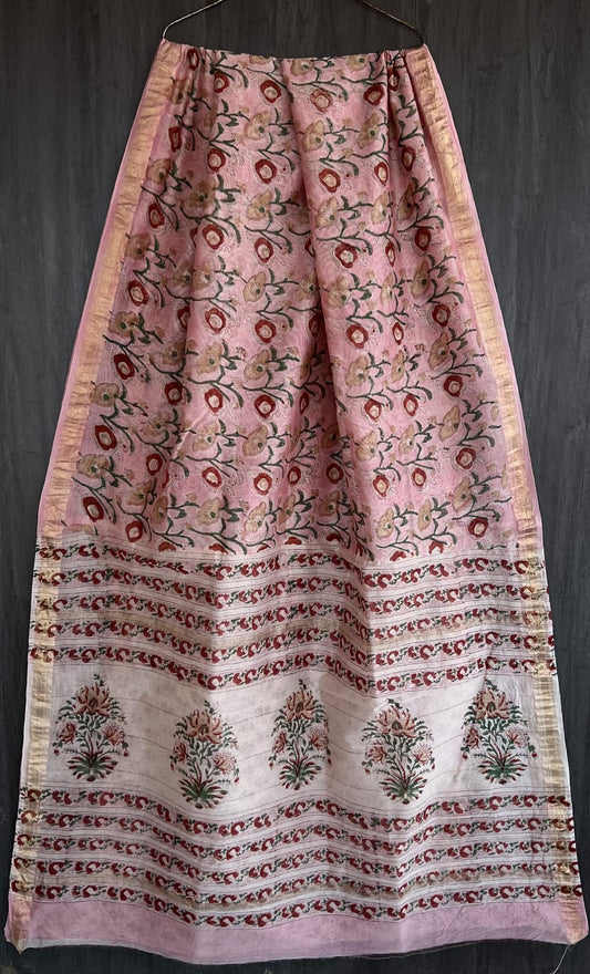 Sanganeri Artisan Pure Silk Saree