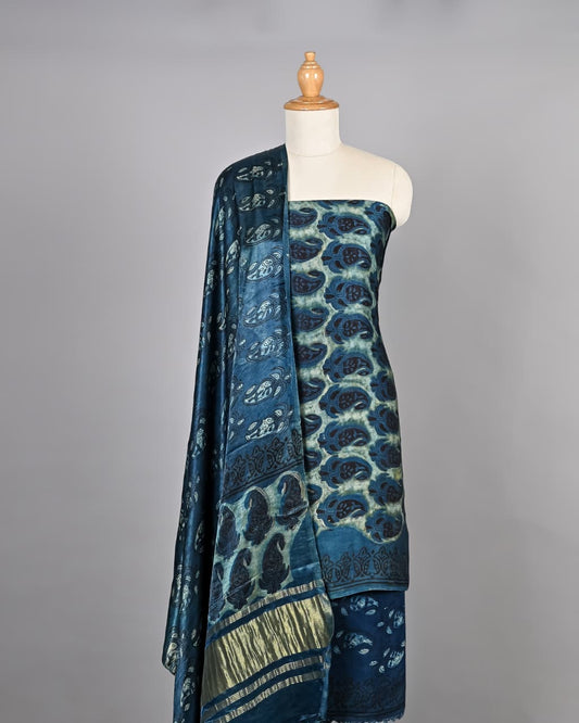 Signature Vanaspati Ajrakh Silk Ensemble
