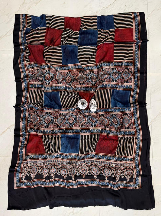 Timeless Kutch Bhuj Ajrakh Printed Silk Modal Saree