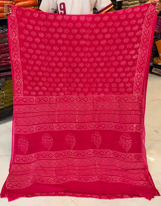 Pure Georgette Saree Elegant Discharge Jaal Pattern
