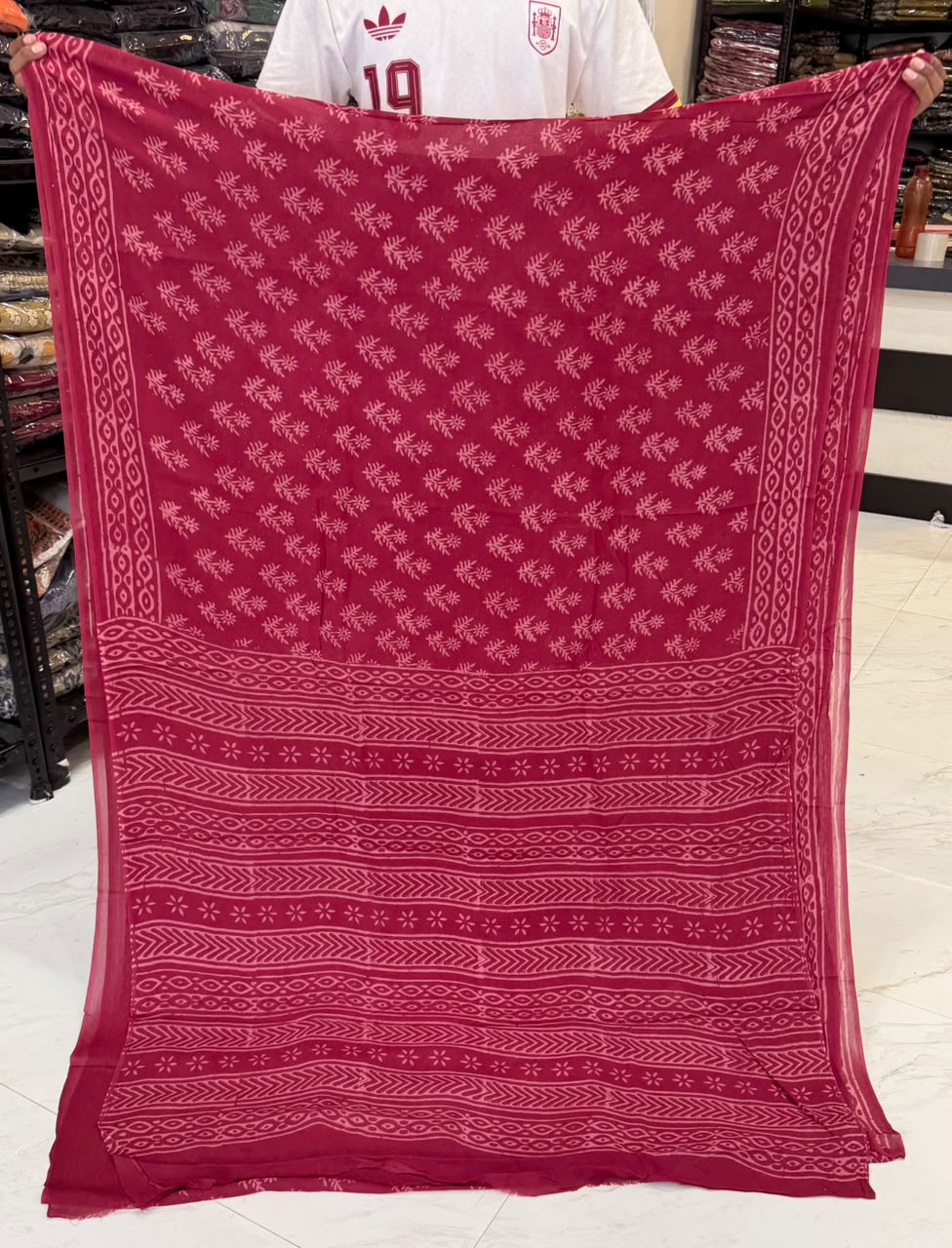 Pure Georgette Saree Ethnic Discharge Vine Motif