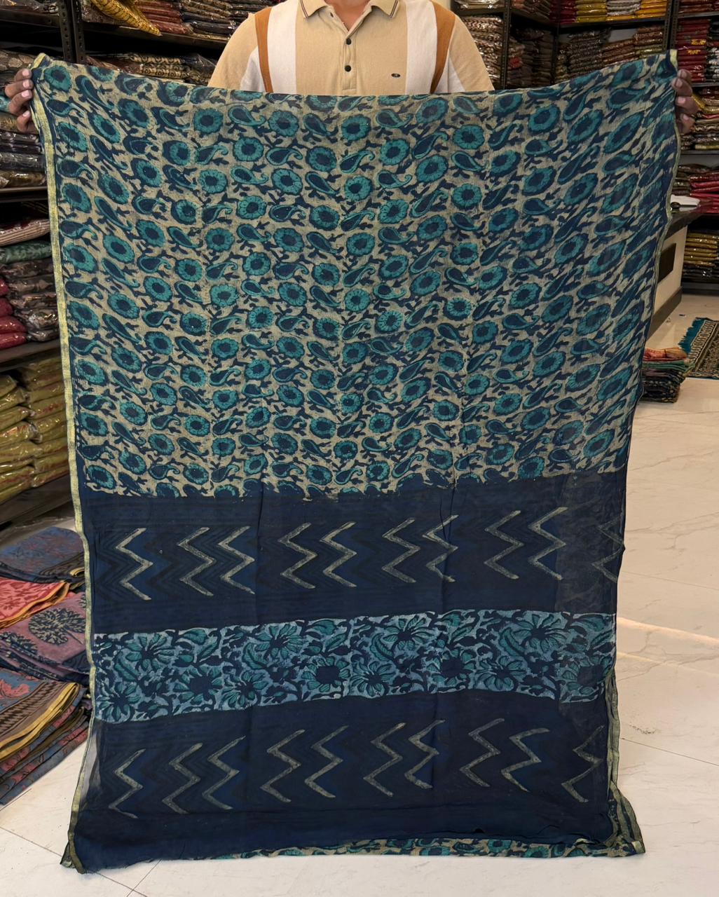 Heritage Pomegranate Dye Pure Double Diamond Chiffon Saree