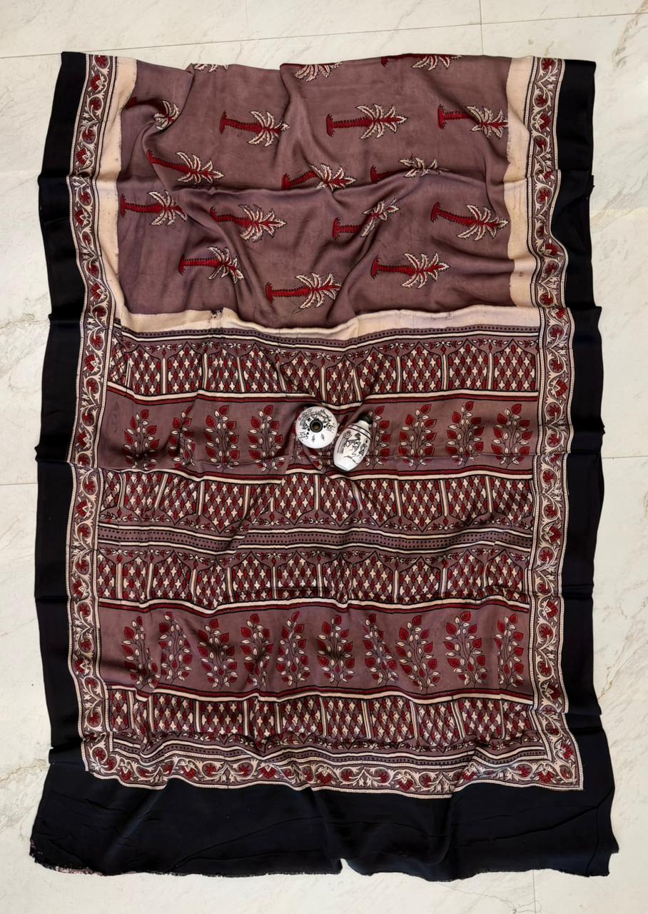 Signature Kutch Bhuj Ajrakh Printed Modal Silk Collection