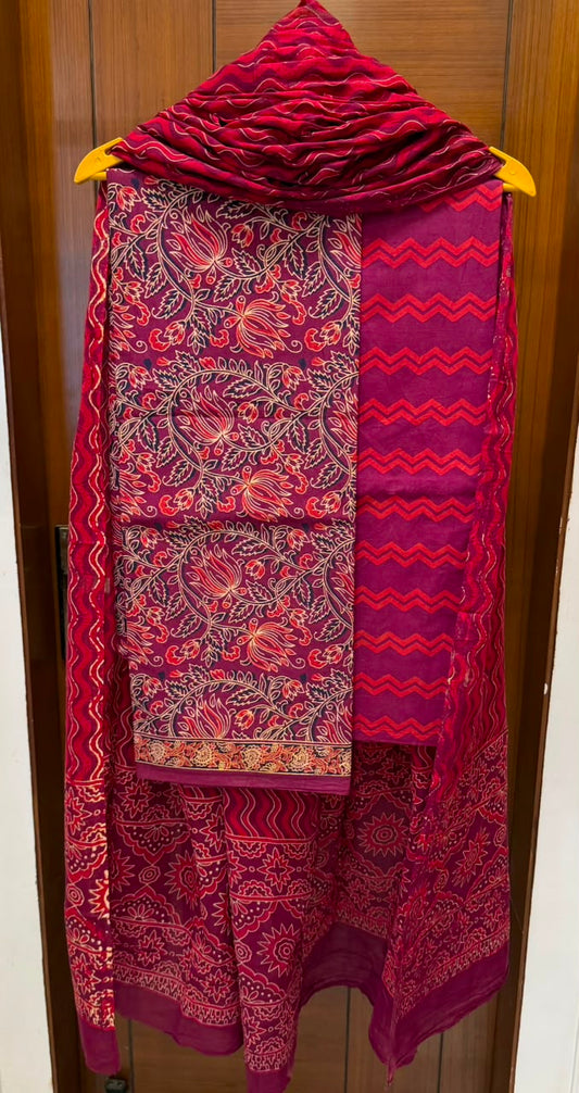Signature Ajrakh Handblock Cotton Suit