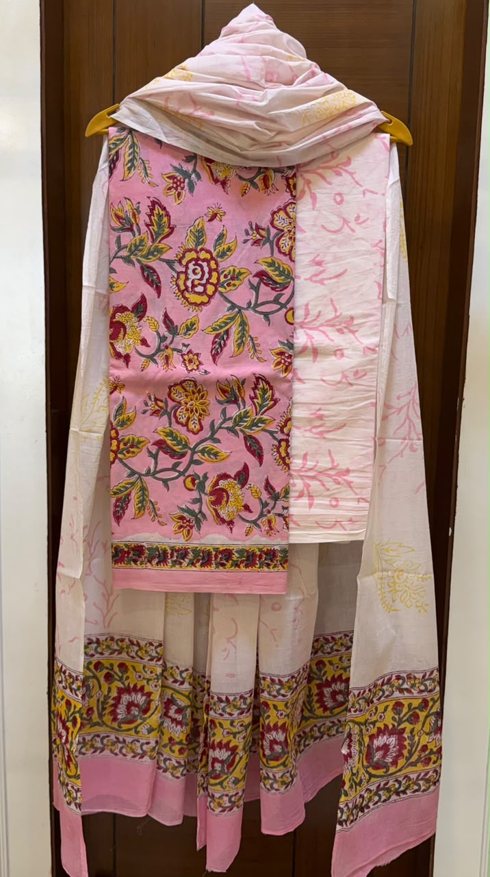 Premium Sanganeri Printed Cotton Dupatta