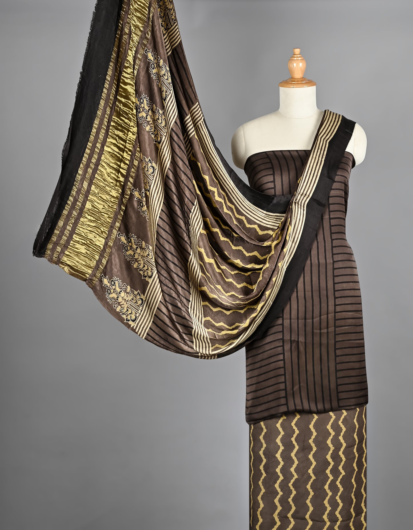 Artisan Crafted Modal Silk Ajrakh Suit Set