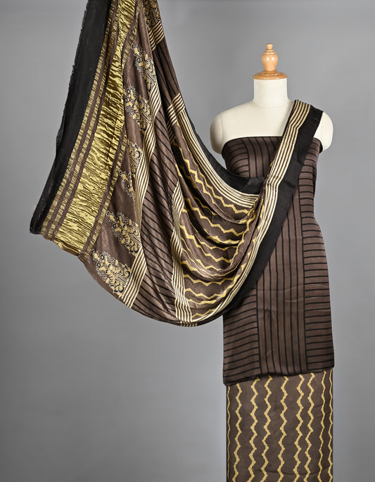 Artisan Crafted Modal Silk Ajrakh Suit Set