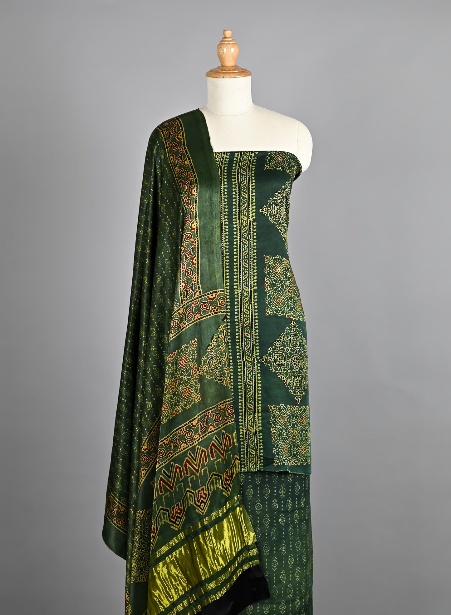 Traditional Ajrakh Modal Silk Dress Material
