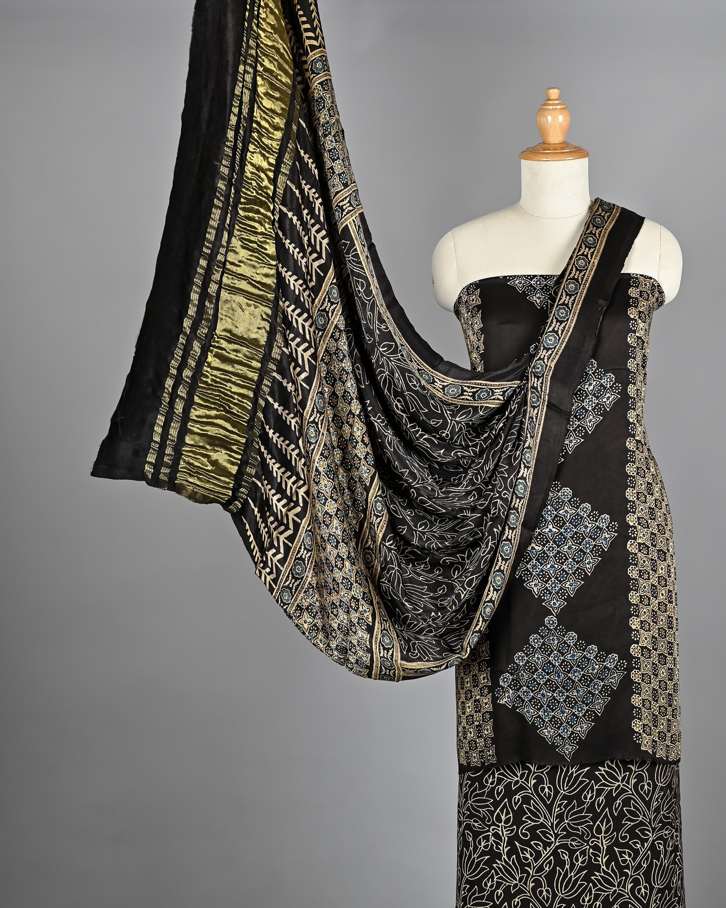 Designer Ajrakh Print Modal Silk Salwar Suit