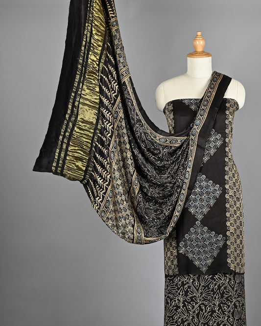 Designer Ajrakh Print Modal Silk Salwar Suit