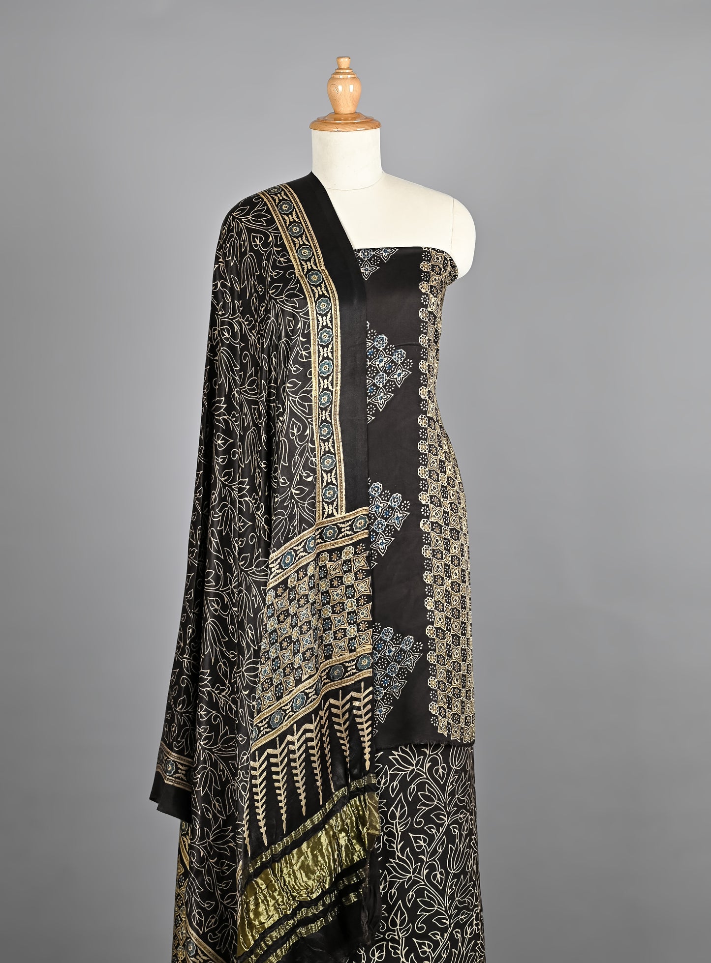 Designer Ajrakh Print Modal Silk Salwar Suit