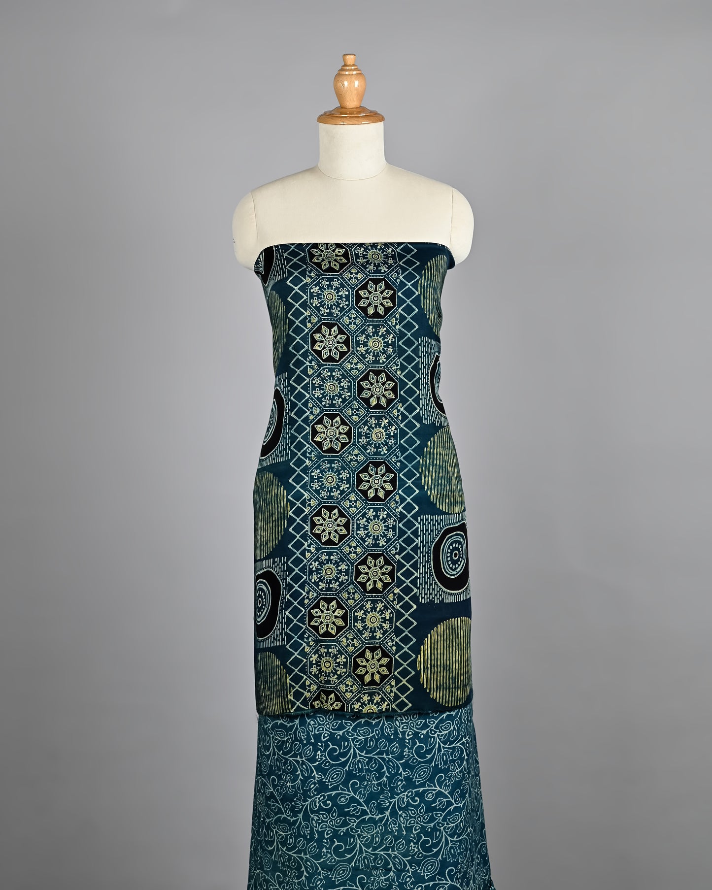 Heritage Hand Block Modal Silk Suit Set