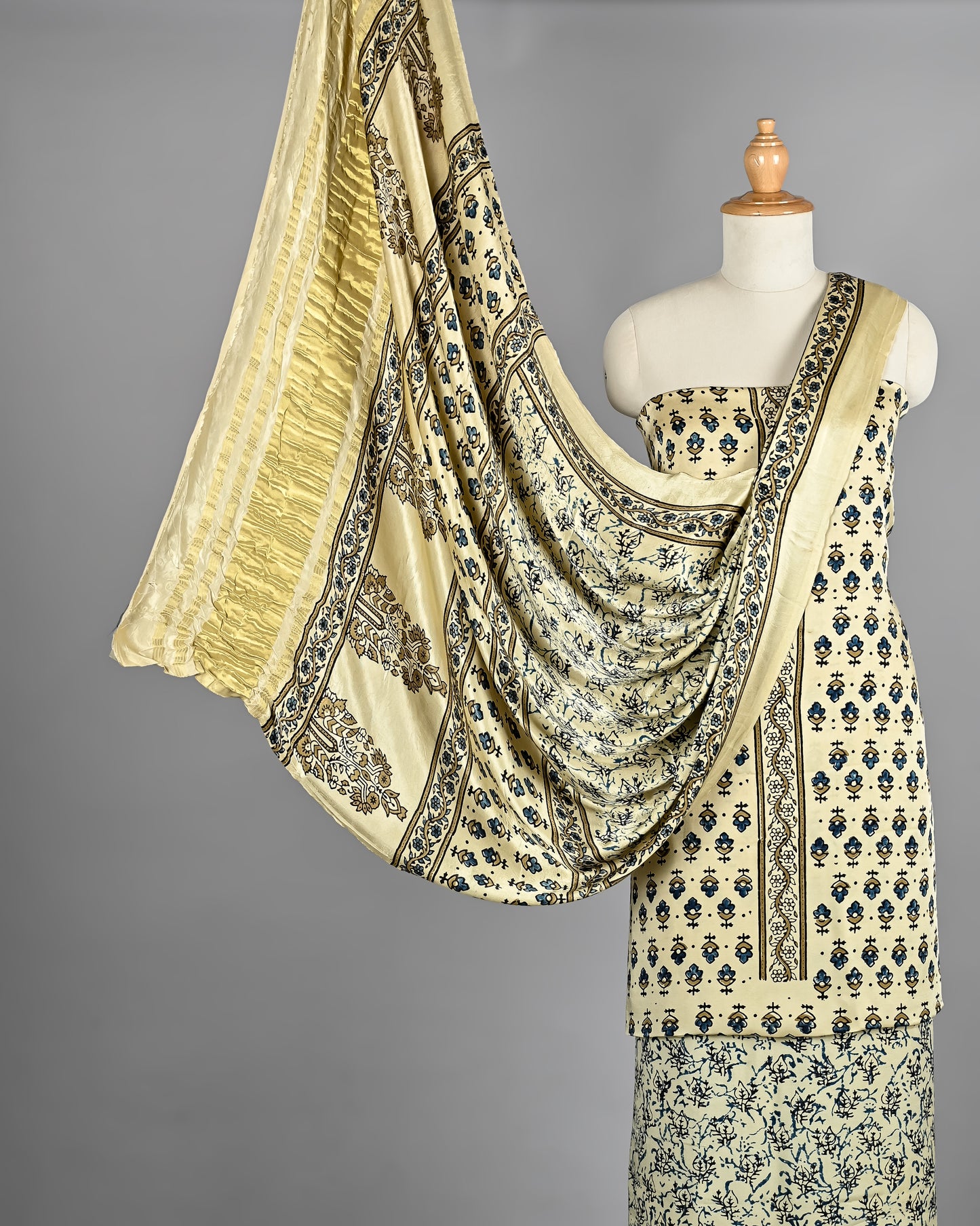 Elegant Ajrakh Printed Modal Silk Ensemble