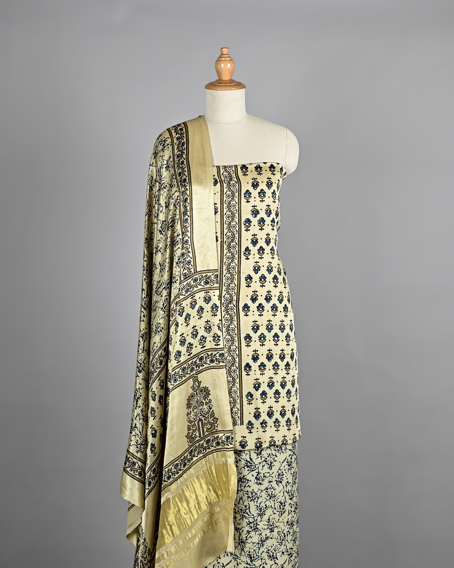 Elegant Ajrakh Printed Modal Silk Ensemble
