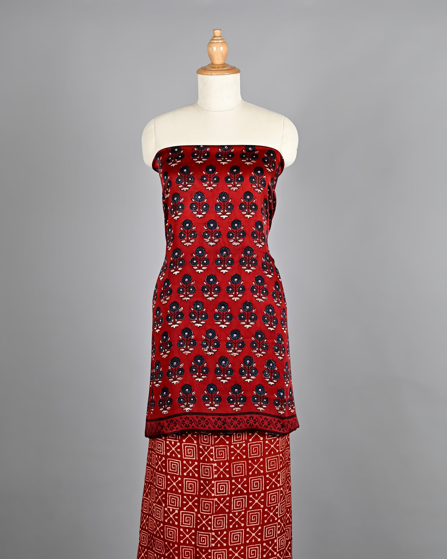 Pure Modal Silk Ajrakh Printed Suit