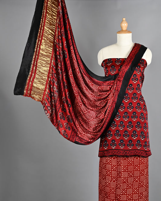 Pure Modal Silk Ajrakh Printed Suit